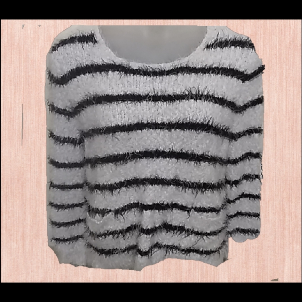 Style&Co XXL Black and White Fur Sweater